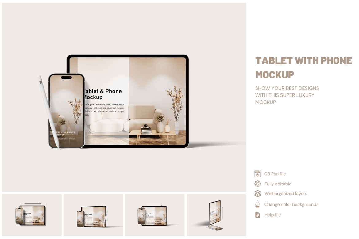 Tablet With Phone Mockup（835640）-技能树